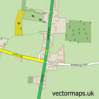 Street map sample of Little Stonham, Suffolk