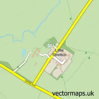 Street map sample of Little Stretton, Leicestershire