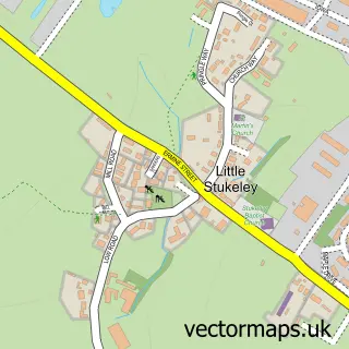 Street map sample of Little Stukeley, Cambridgeshire