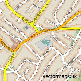 Street map sample of Little Sutton, West Midlands