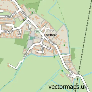 Street map sample of Little Thetford, Cambridgeshire