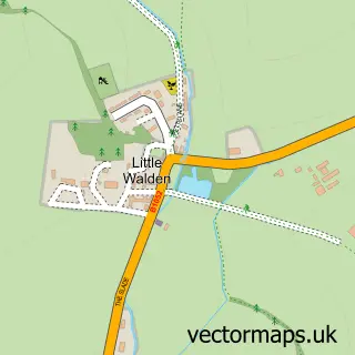 Street map sample of Little Walden, Essex