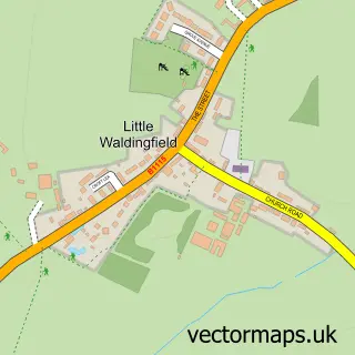Street map sample of Little Waldingfield, Suffolk
