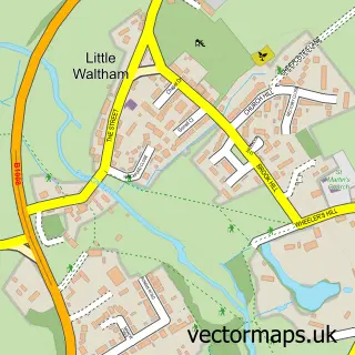 Street map sample of Little Waltham, Essex
