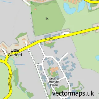 Street map sample of Little Warford, Cheshire