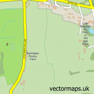 Street map sample of Little Warley, Essex
