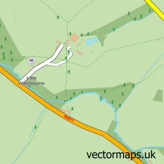 Street map sample of Little Washbourne, Gloucestershire