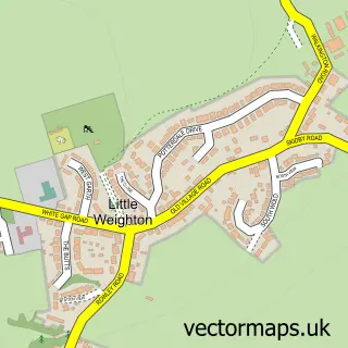 Street map sample of Little Weighton, East Riding of Yorkshire