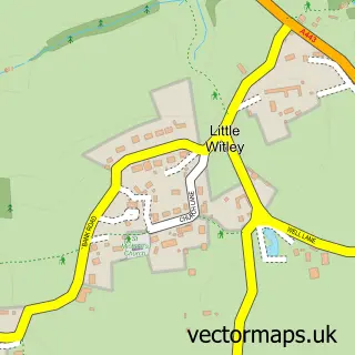 Street map sample of Little Witley, Worcestershire