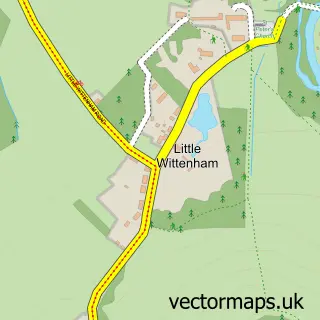 Street map sample of Little Wittenham, Oxfordshire