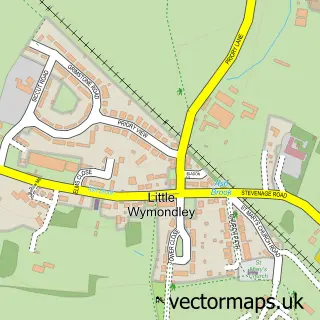 Street map sample of Little Wymondley, Hertfordshire
