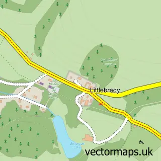 Street map sample of Littlebredy, Dorset