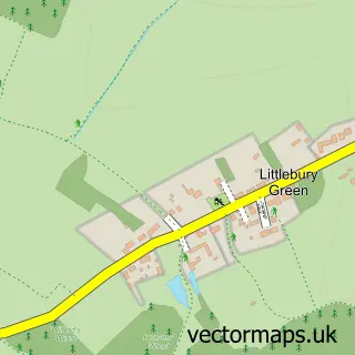 Street map sample of Littlebury Green, Essex