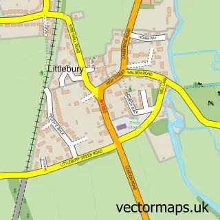 Street map sample of Littlebury, Essex