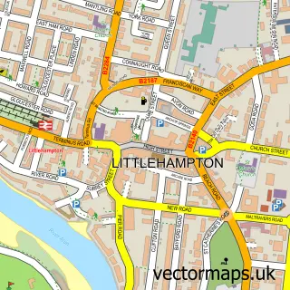 Street map sample of Littlehampton, West Sussex