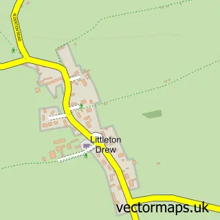 Street map sample of Littleton Drew, Wiltshire
