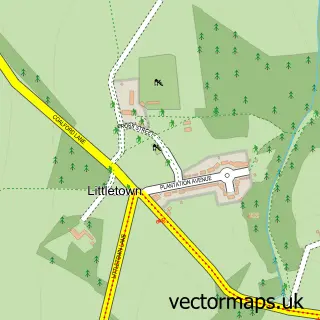 Street map sample of Littletown, Durham