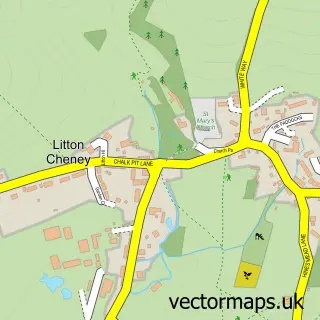 Street map sample of Litton Cheney, Dorset