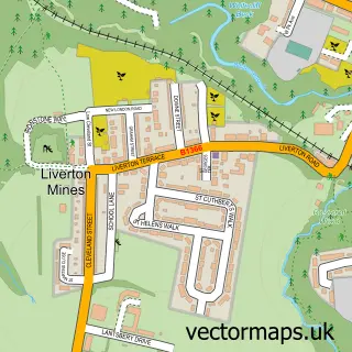 Street map sample of Liverton Mines, North Yorkshire