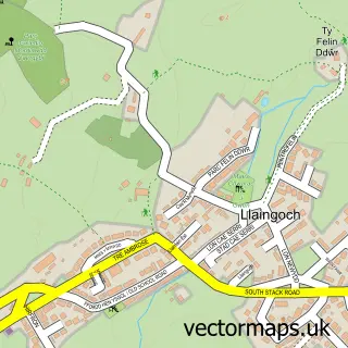 Street map sample of Llaingoch, Gwynedd