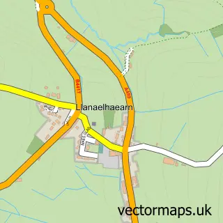 Street map sample of Llanaelhaearn, Gwynedd
