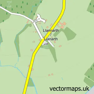 Street map sample of Llanarth, Gwent