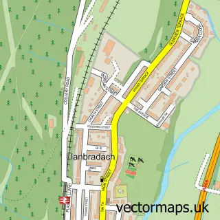 Street map sample of Llanbradach, Gwent