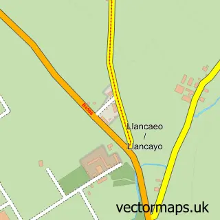 Street map sample of Llancayo, Gwent