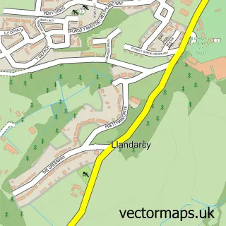 Street map sample of Llandarcy, West Glamorgan