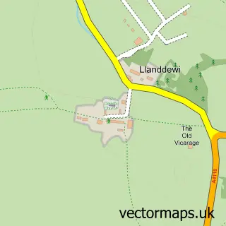 Street map sample of Llanddewi, West Glamorgan