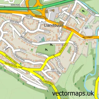 Street map sample of Llanddulas, Clwyd