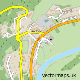 Street map sample of Llandogo, Gwent