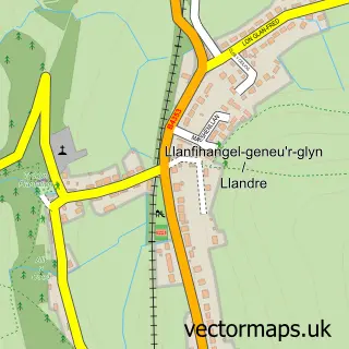 Street map sample of Llandre, Dyfed