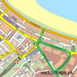Street map sample of Llandudno, Clwyd