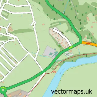 Street map sample of Llanelwedd, Powys