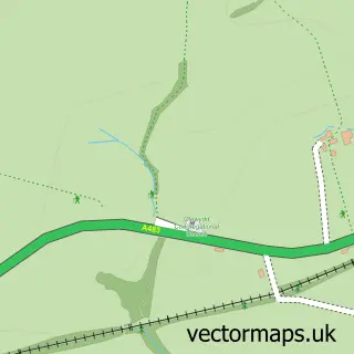 Street map sample of Llanfechan, Powys