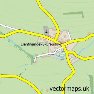 Street map sample of Llanfihangel-y-Creuddyn, Dyfed