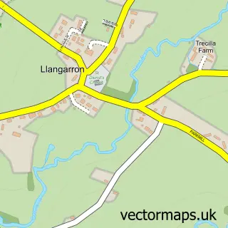 Street map sample of Llangarron, Herefordshire