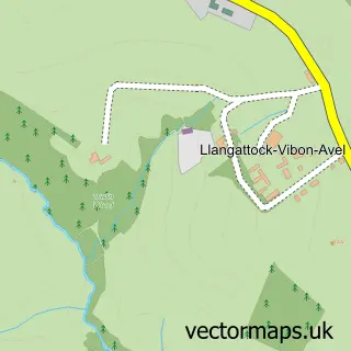 Street map sample of Llangattock Vibon Avel, Gwent