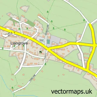 Street map sample of Llangrove, Herefordshire