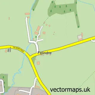 Street map sample of Llanilid, Mid Glamorgan