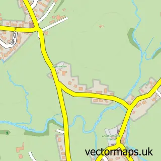 Street map sample of Llanpumsaint, Dyfed