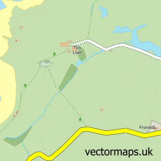 Street map sample of Llanrhwydrys, Gwynedd