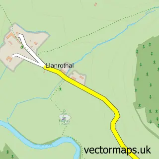 Street map sample of Llanrothal, Herefordshire