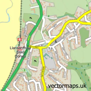 Street map sample of Llansanffraid Glan Conwy, Clwyd