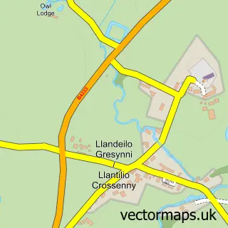 Street map sample of Llantilio Crossenny, Gwent