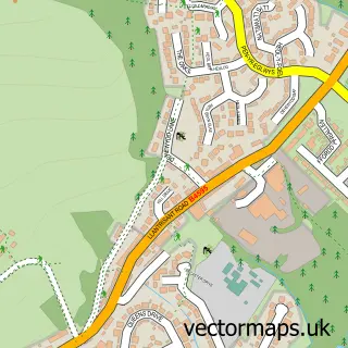 Street map sample of Llantwit Fardre, Mid Glamorgan