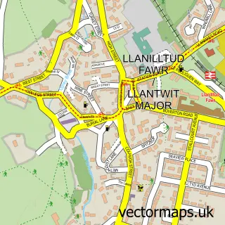 Street map sample of Llantwit Major, South Glamorgan