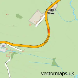 Street map sample of Llanvetherine, Gwent