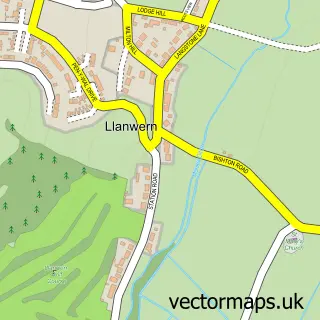 Street map sample of Llanwern, Gwent